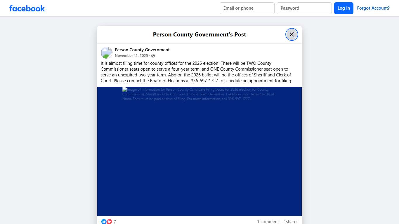 It is almost filing time for... - Person County Government Facebook