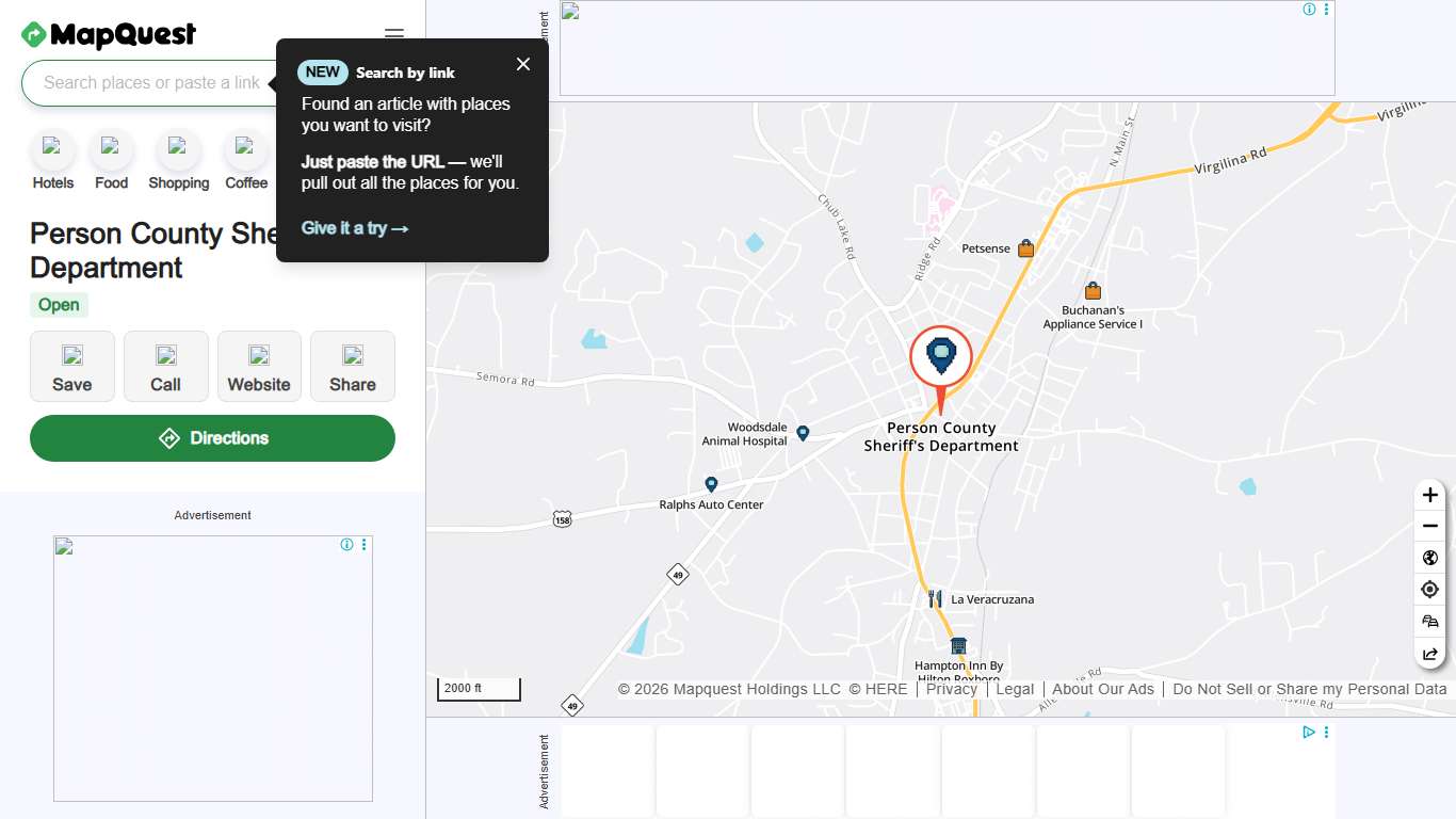 Person County Sheriff's Department, 120 Court St, Roxboro, NC 27573, US - MapQuest